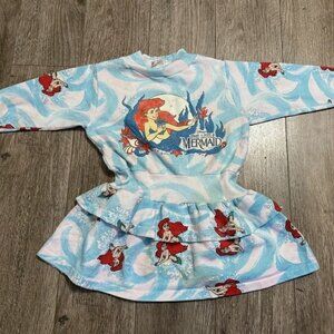 Vintage 90's Disney's Little Mermaid Ariel AOP Dress Long Sleeve Girls Size 4